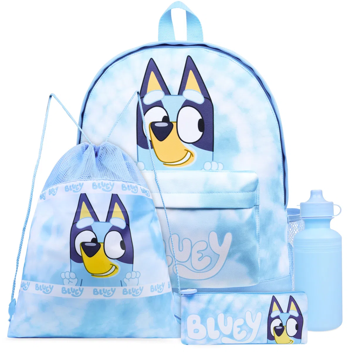 BlueY Sac a Dos Enfant avec Trousse Kawaii Sac à Lunch ou Piscine Ensemble 4 Pièces Fournitures Scolaires Enfant Creche École Voyage Tie Dye