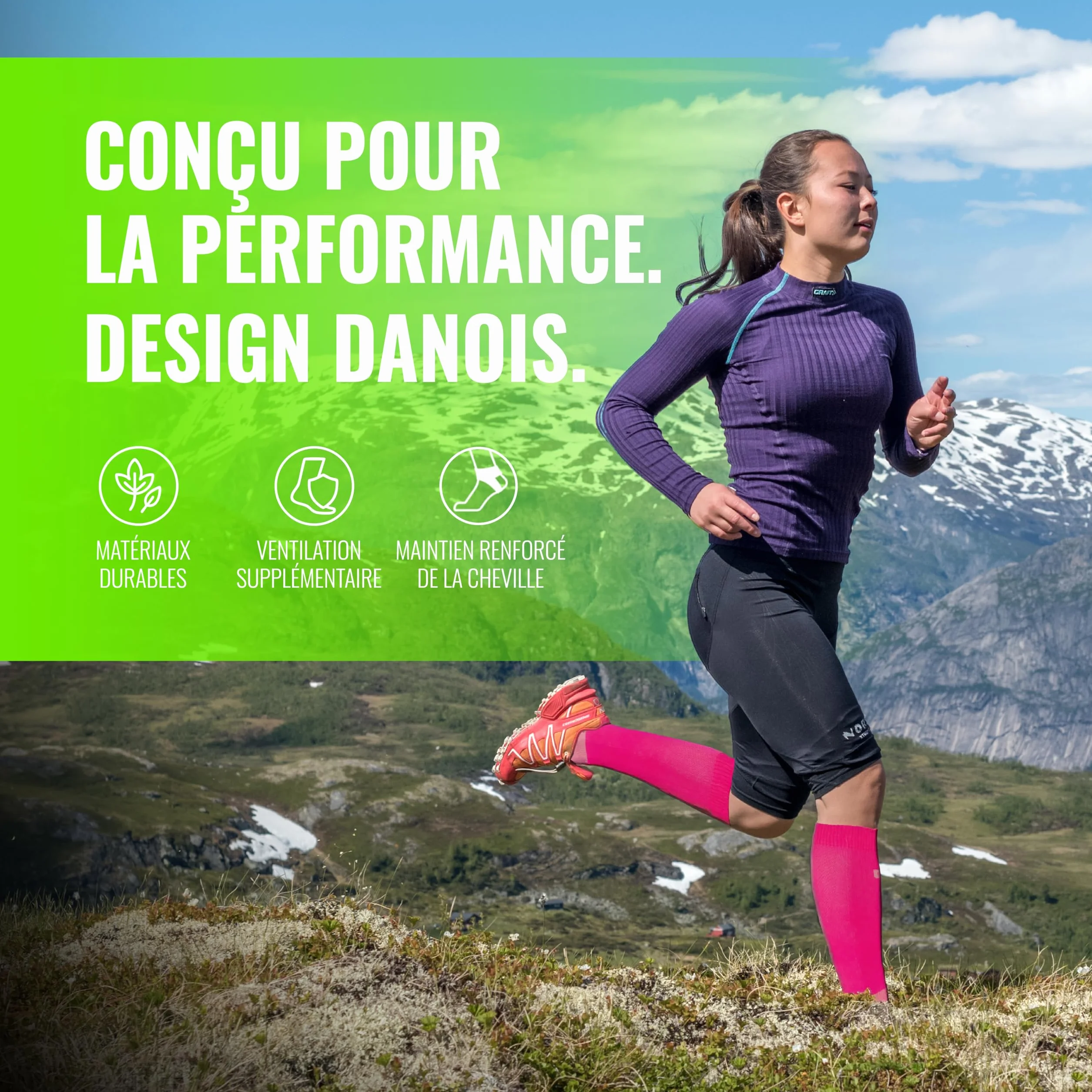 COMPRESSION FOR ATHLETES V1 Chaussettes de Contention Femme et Homme de Haute Qualité, Soutien de La Cheville et de La Voûte Plantaire, Chaussettes de Contention Homme et Femme fabriquées dans l'UE
