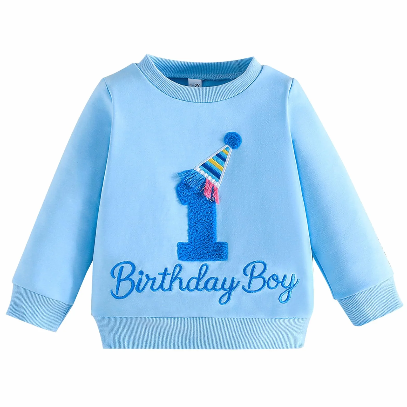 Kunyeah Sweat Shirt d'anniversaire pour Petit garçon T-Shirt à Manches Longues Enfant Broderie Lettres Pull-Over Vêtement pour Tout Petit