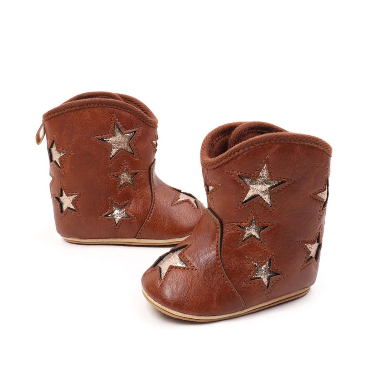 Generisch 2026 Bottes western Bottes de cowboy Bottines Semelle souple Chaussures de crèche antidérapantes pour bébé tout-petit fille garçon nouveau-né