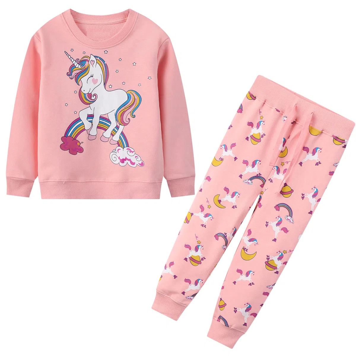 JinBei Ensembles de Sport pour Garçon Fille Enfants Coton Manches Longues Ensembles Pantalons et Haut Pullover Automne Hiver Ensemble Jogging Vêtemen Bebe Pas Cher 2-7 ans