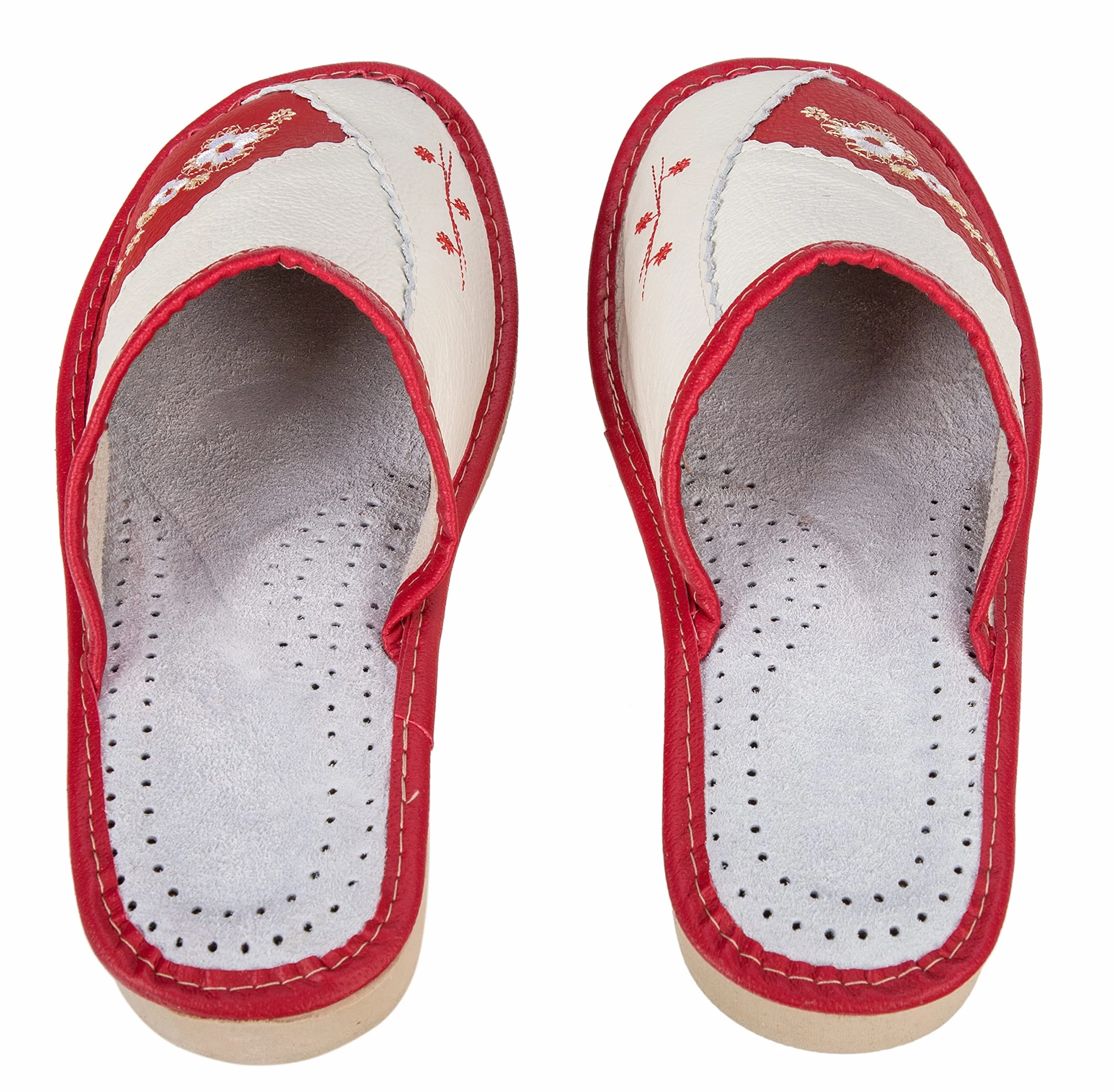 APREGGIO Pantoufles Femme Cuir – Chaussons Pratiques et Confortables – Fait Main – 36–41 EU