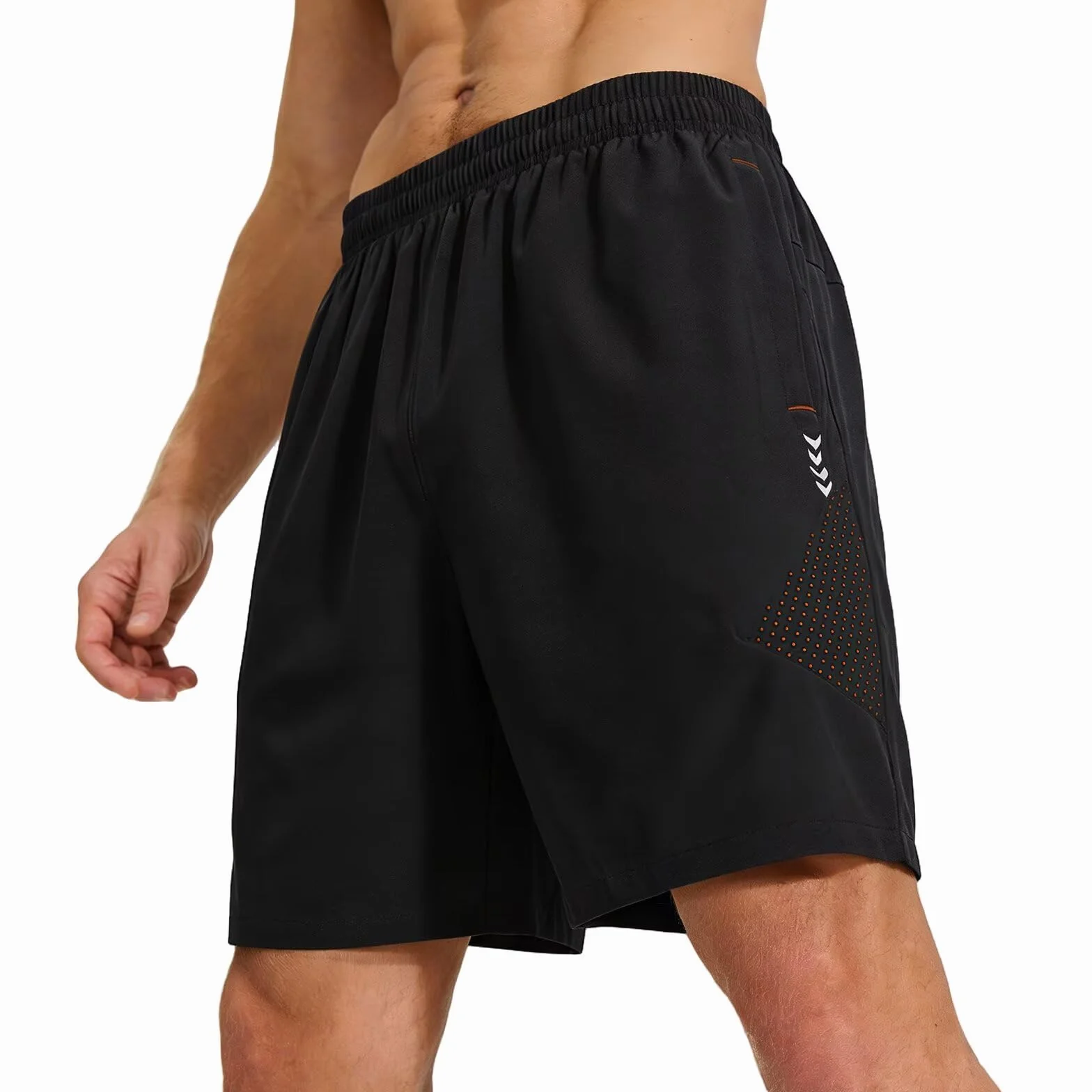 Short de Sport pour Homme avec Poche Zippée Sport Tennis Séchage Rapide Shorts de Course à Pied