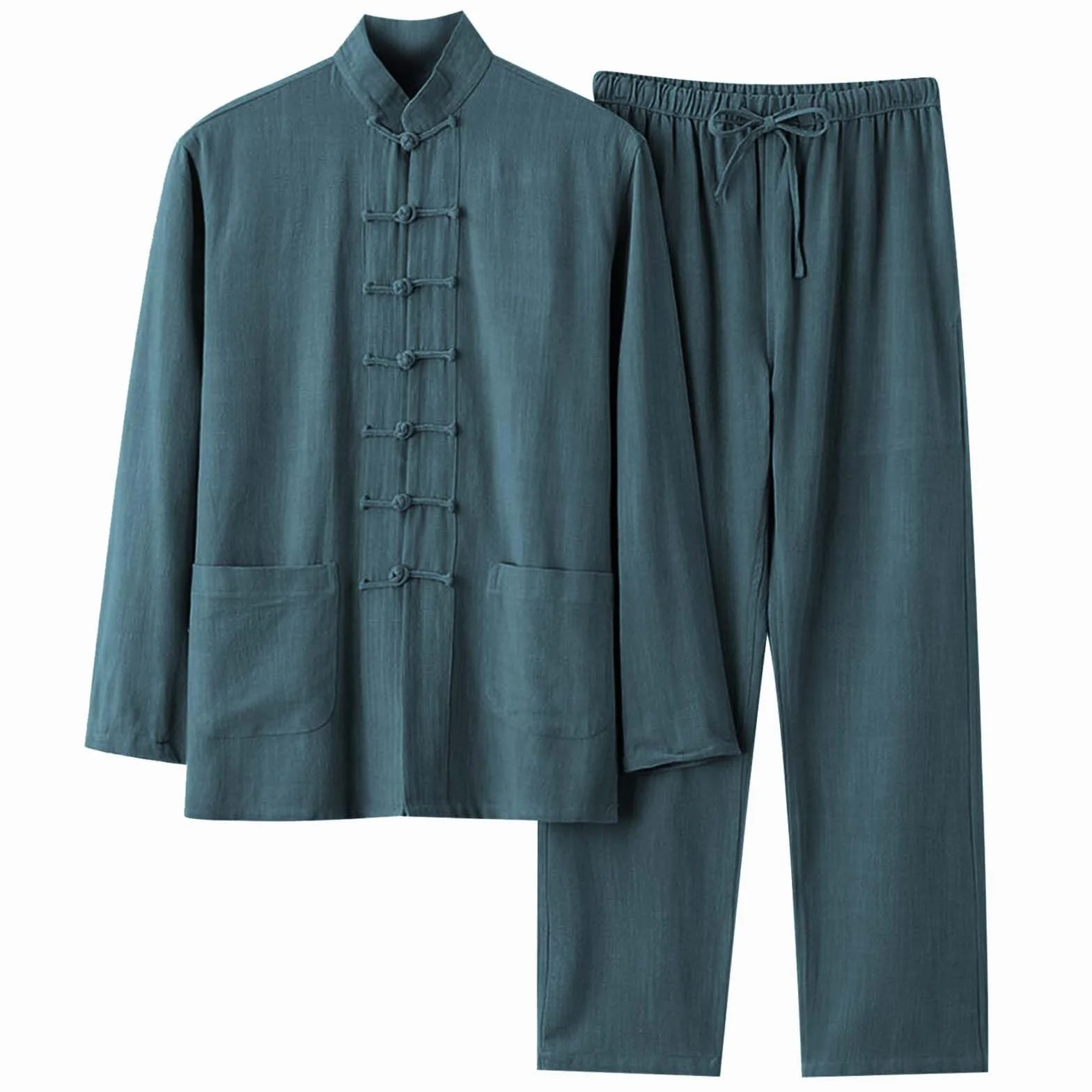Uniforme de kung fu, costume d'entraînement de Tai Chi Tenue d'exercice en coton et lin pour homme Costume d'arts martiaux traditionnels chinois Kung Fu Tai Chi Tangzhuang Classique Tangzhuang Chemise