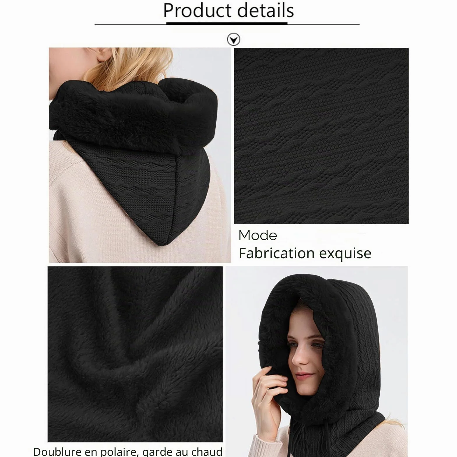 YAMEE Cagoule Femme Hiver Chaud,Balaclava Femme Chapeau Cagoule,Chapeau d'hiver pour Les Sports De Plein Air d'hiver