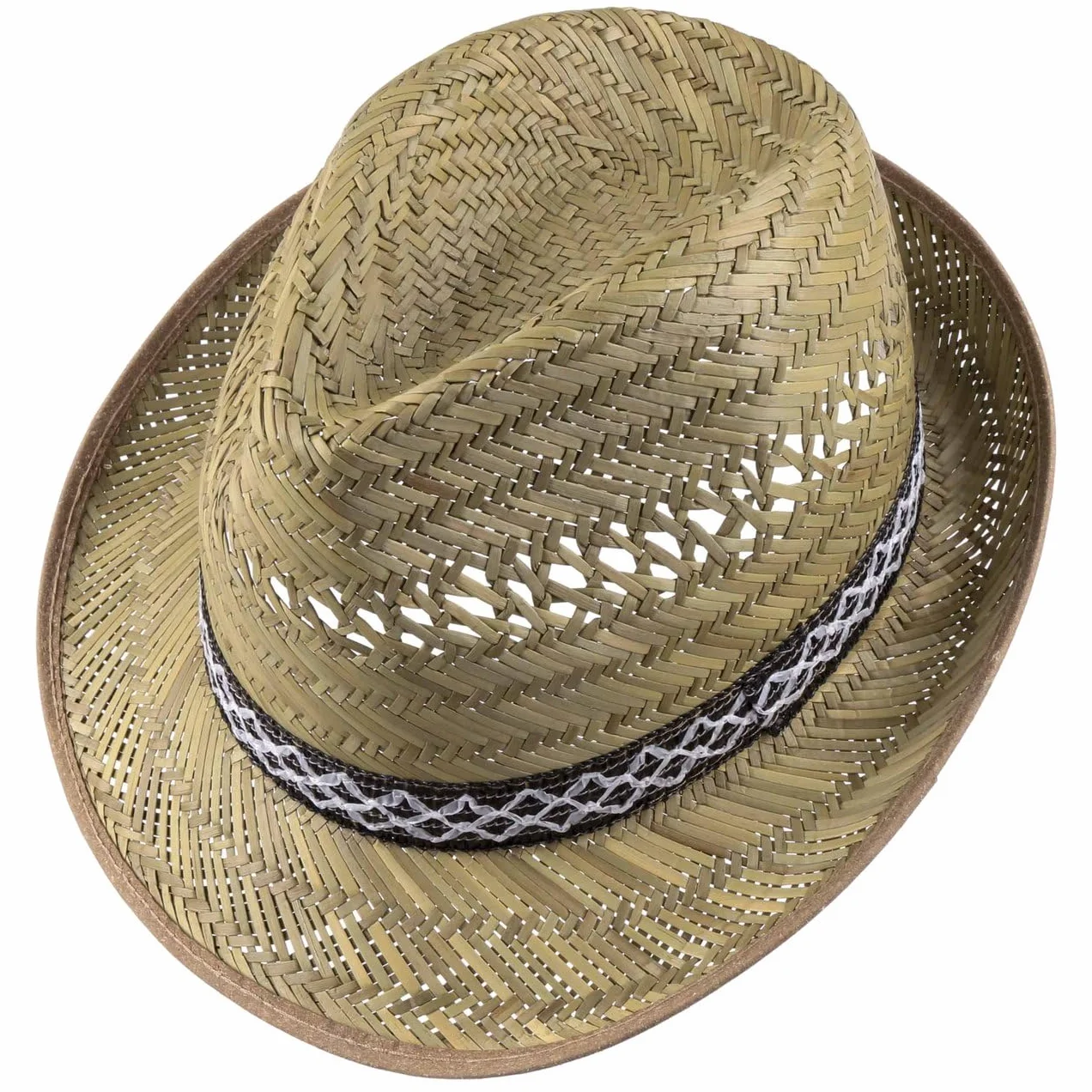 fiebig Chapeau de Paille de moissonneur (Protection Solaire) Mesdames et Messieurs | Chapeau de Soleil en Trilby Look pour l'été sur la Plage ou en Vacances | différentes Tailles | Couleur Nature