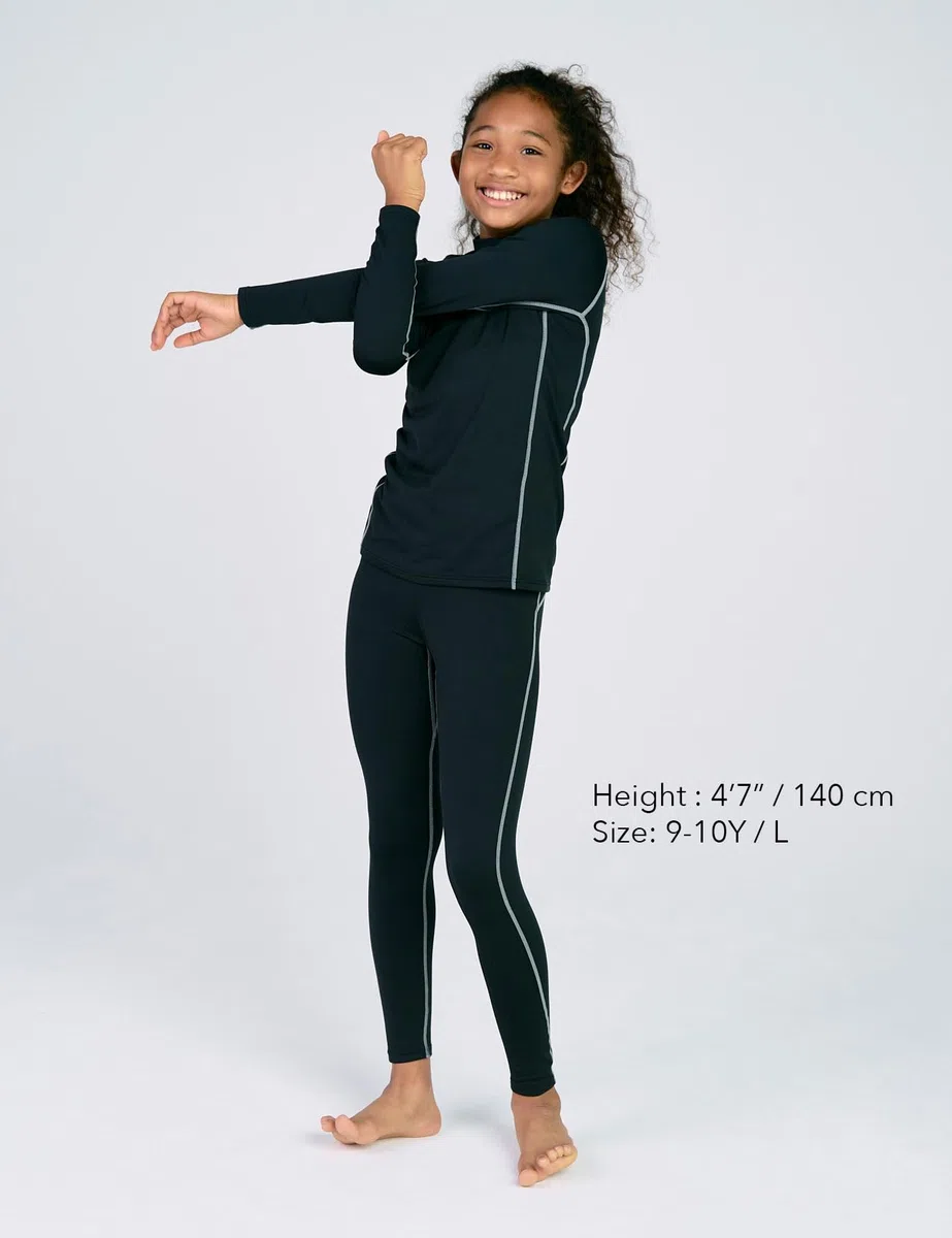 LAPASA Ensemble de sous-Vêtements Thermiques Fille Enfant Haut Manches Longues et Pantalon pour Sport & Activités Extérieures Automne/Hiver 4-13 Ans G18