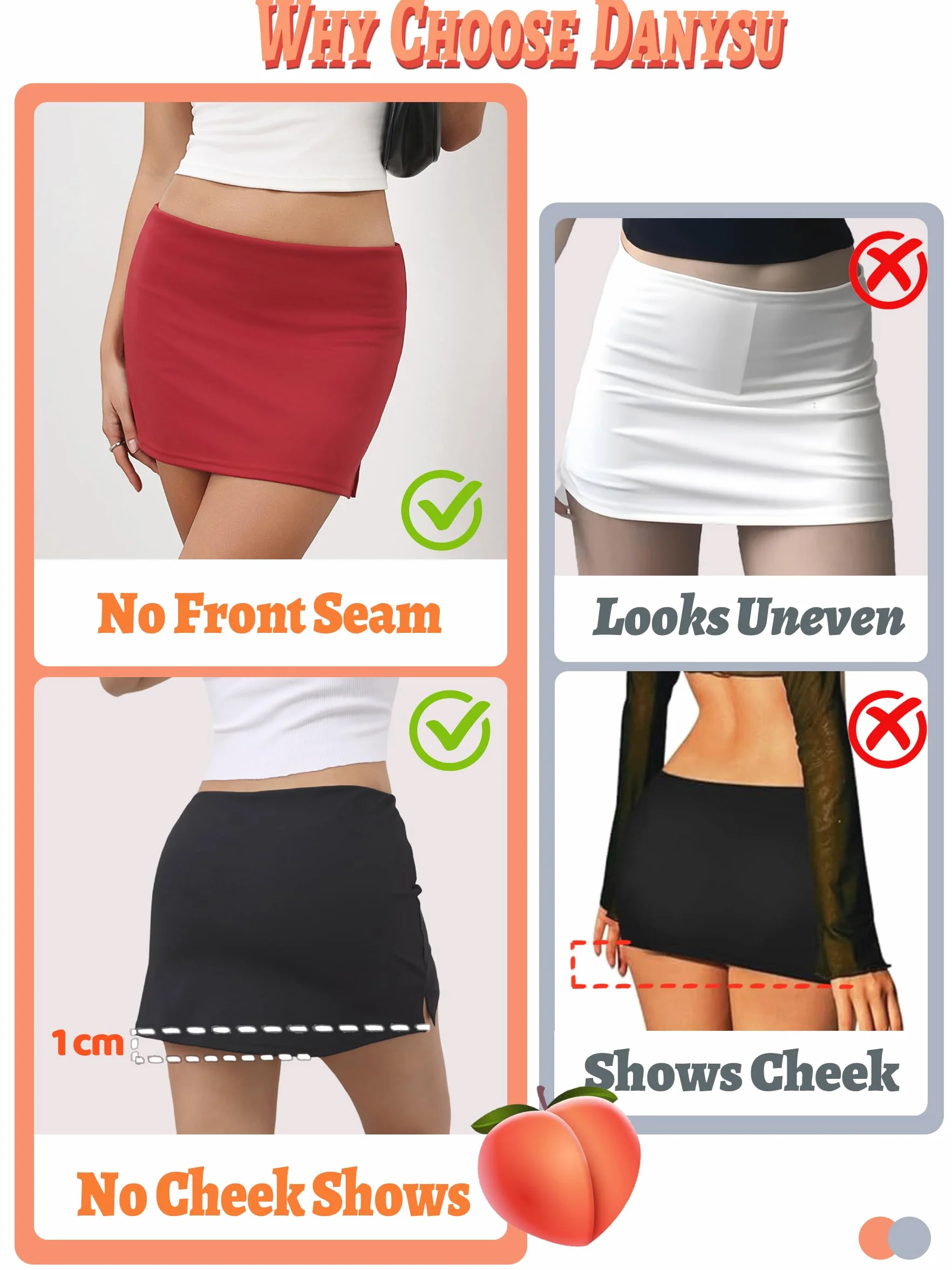 Danysu Mini jupe-short extensible taille basse avec short fente latérale 2025 tenues de sport au quotidien