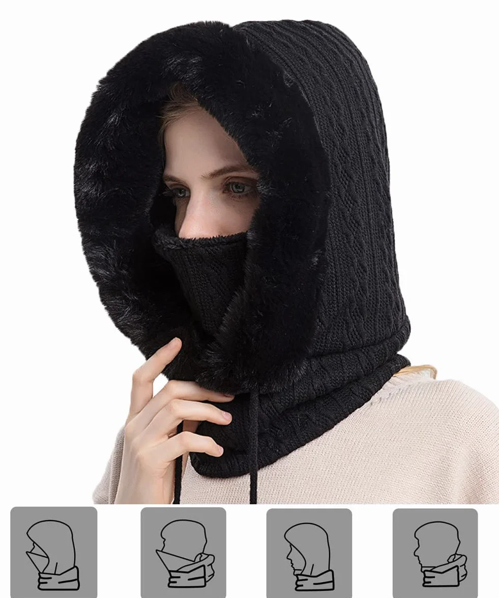 YAMEE Cagoule Femme Hiver Chaud,Balaclava Femme Chapeau Cagoule,Chapeau d'hiver pour Les Sports De Plein Air d'hiver