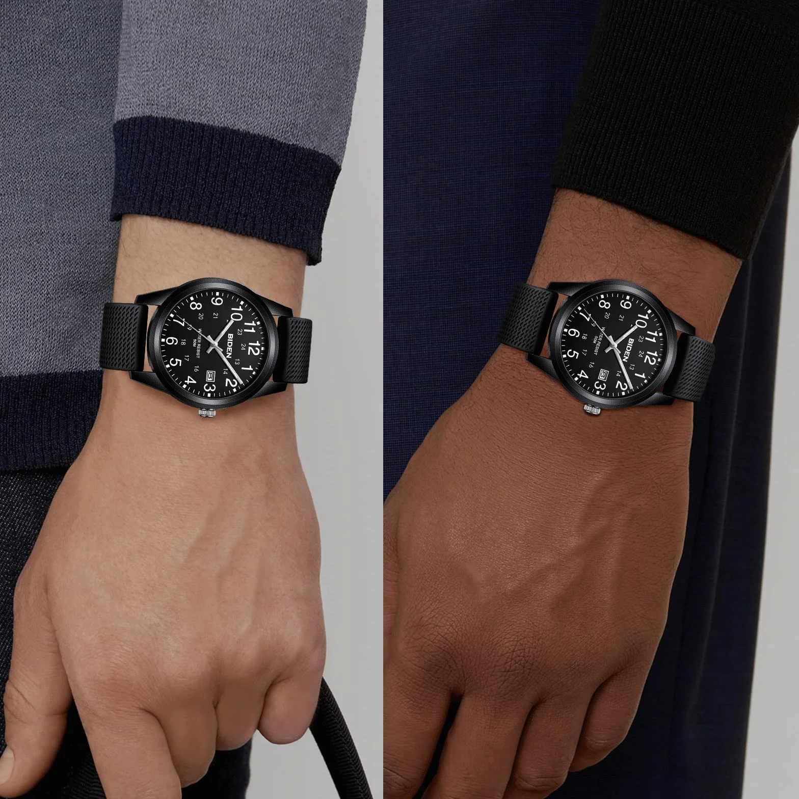 LN LENQIN Montre Homme Montres Bracelets Etanche Design Analogique Lumineuses Cadran Calendrie Fashion Homme Silicone Band