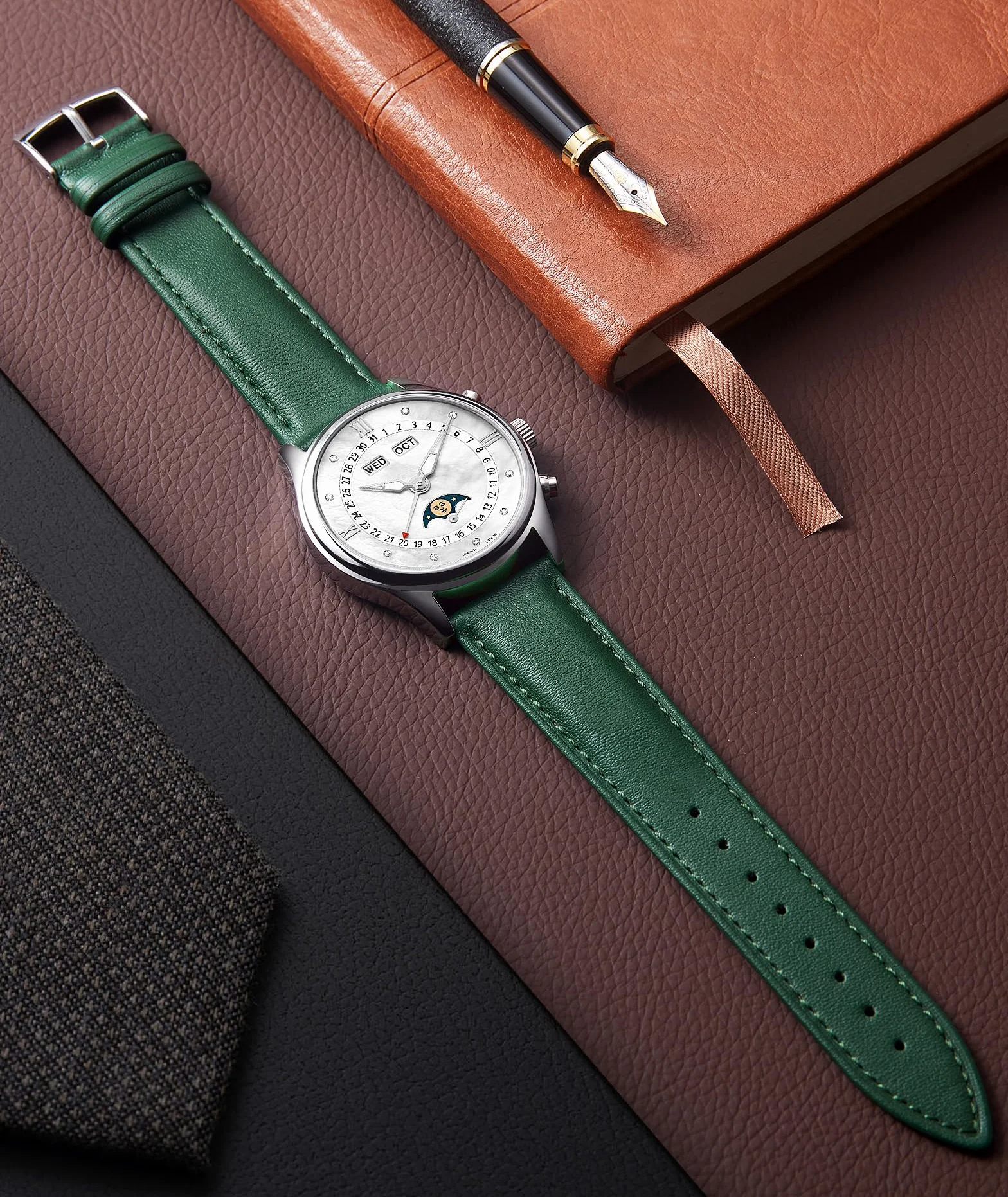 BINLUN Bracelet de Montre en Cuir Multicolore Remplacement Bracelets Montres à Dégagement Rapide pour Homme Femme Mode Watch Strap pour Montre Connectées 12mm 14mm 16mm 18mm 19mm 20mm 21mm 22mm