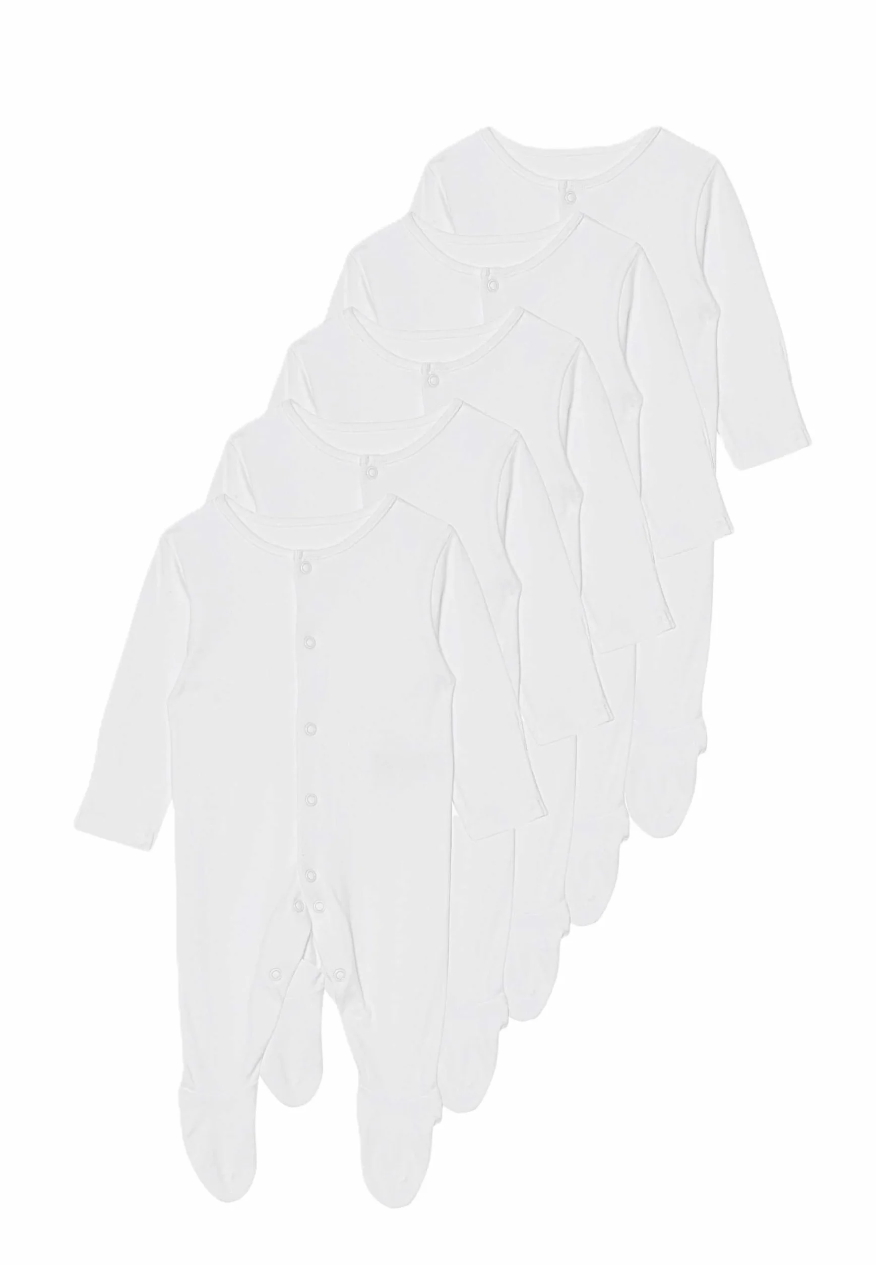 Marks & Spencer Grenouillères Bébé Lot de 5, Mixte Garçon et Fille, 100% Pur Coton, Coupe Standard, Antidérapantes, avec Moufles Anti-Griffures