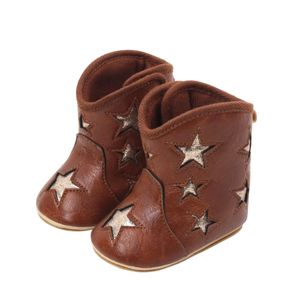 Generisch 2026 Bottes western Bottes de cowboy Bottines Semelle souple Chaussures de crèche antidérapantes pour bébé tout-petit fille garçon nouveau-né