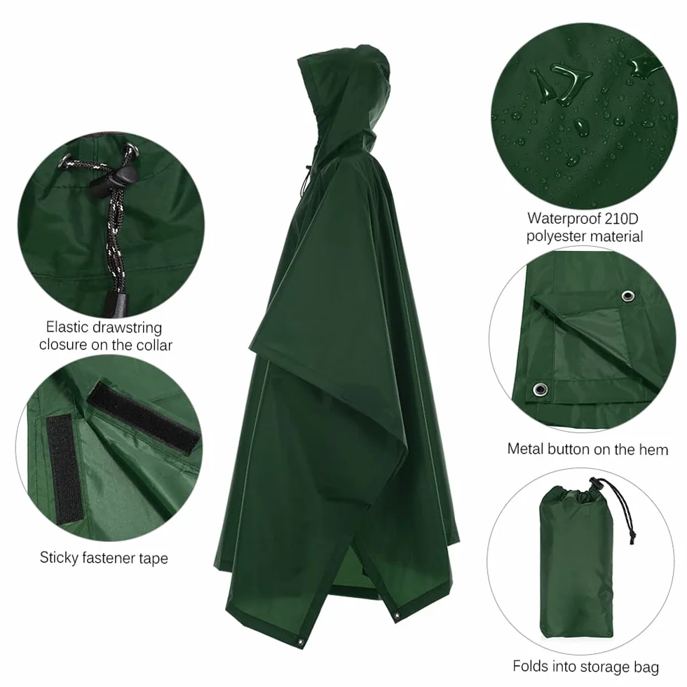 TOMSHOO Veste de pluie poncho de pluie Poncho de pluie pour vestes de pluie Mixte