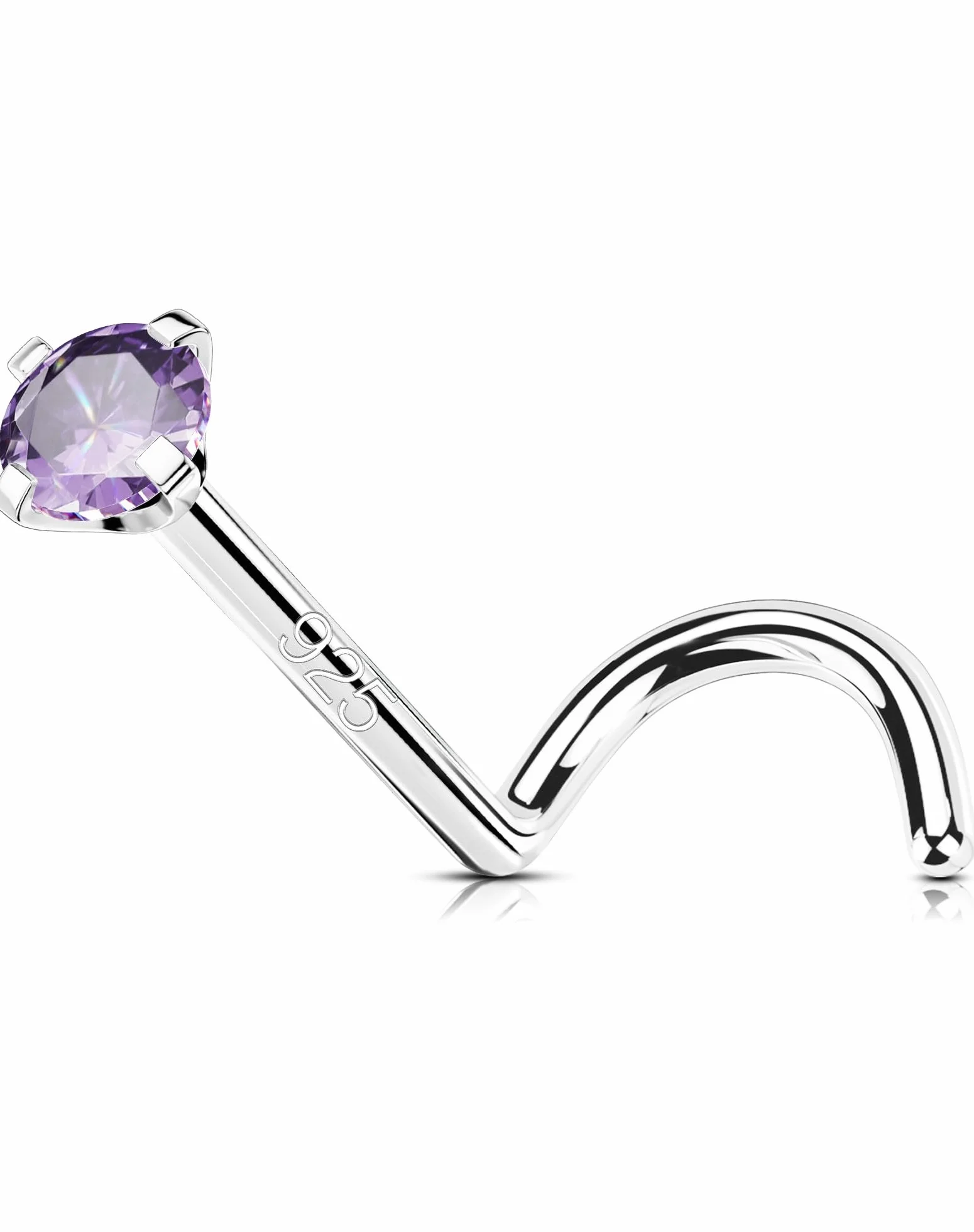 OUFER 20G Piercing Nez Or Blanc Piercing Nez en Argent 925 Piercing Nez Anneaux Piercing Nez en S Percing Au Nez 7mm Boucle Nez Argent Bijoux de Piercing Corporel