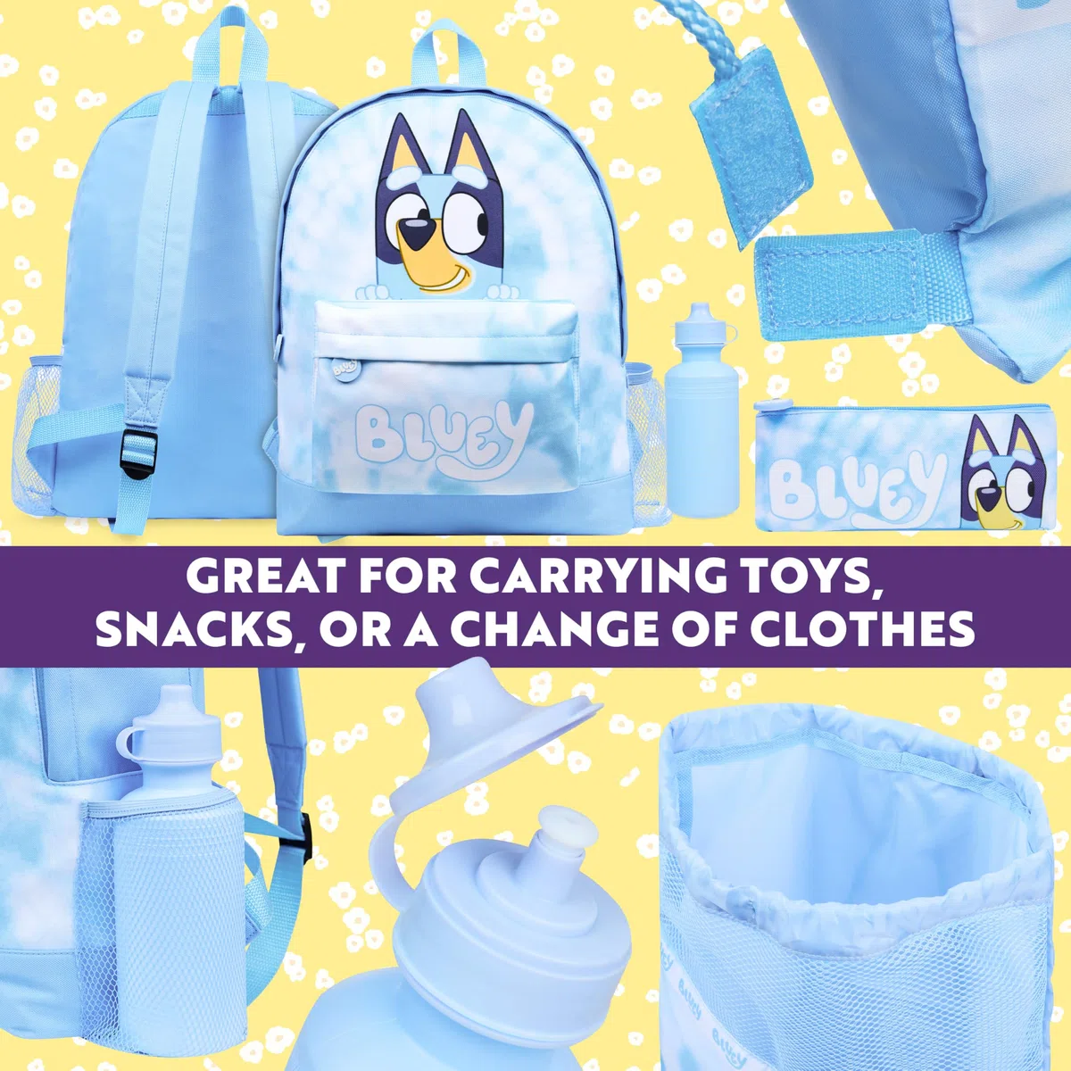 BlueY Sac a Dos Enfant avec Trousse Kawaii Sac à Lunch ou Piscine Ensemble 4 Pièces Fournitures Scolaires Enfant Creche École Voyage Tie Dye