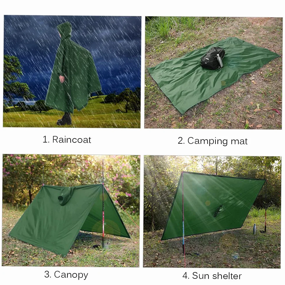 TOMSHOO Veste de pluie poncho de pluie Poncho de pluie pour vestes de pluie Mixte