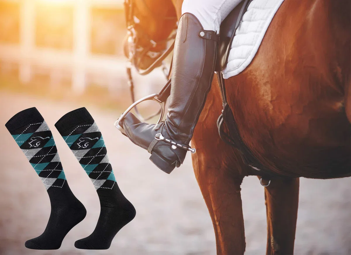 TODO Comodo Chaussettes d'équitation Carreaux STPDJ | Mi-Bas d'équitation | Coton Chaussette Equitation Femme, Enfant, Homme