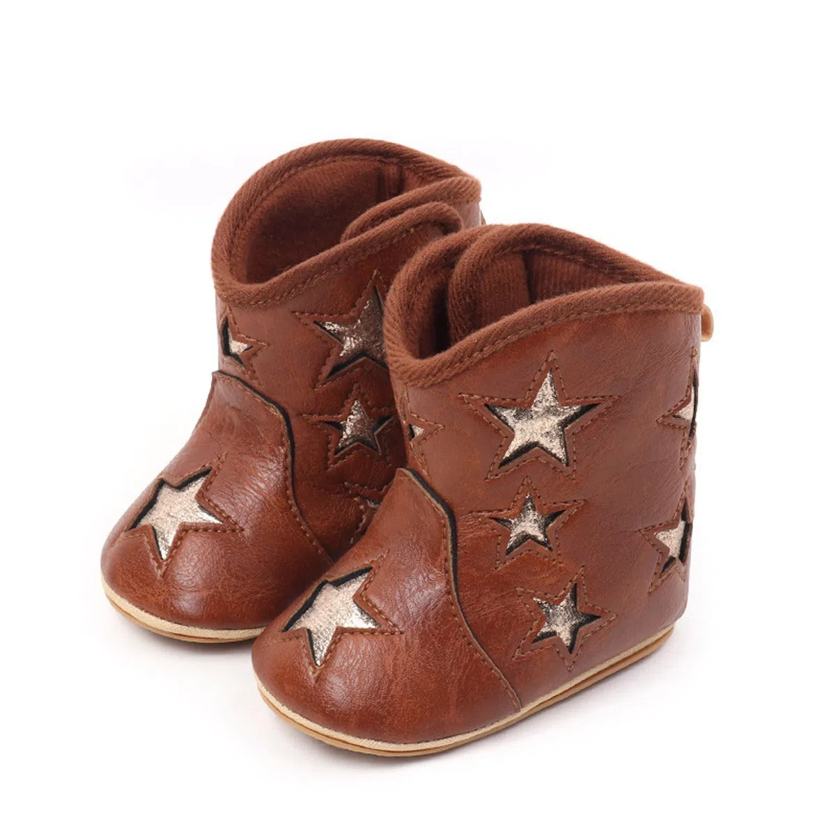 Generisch 2026 Bottes western Bottes de cowboy Bottines Semelle souple Chaussures de crèche antidérapantes pour bébé tout-petit fille garçon nouveau-né
