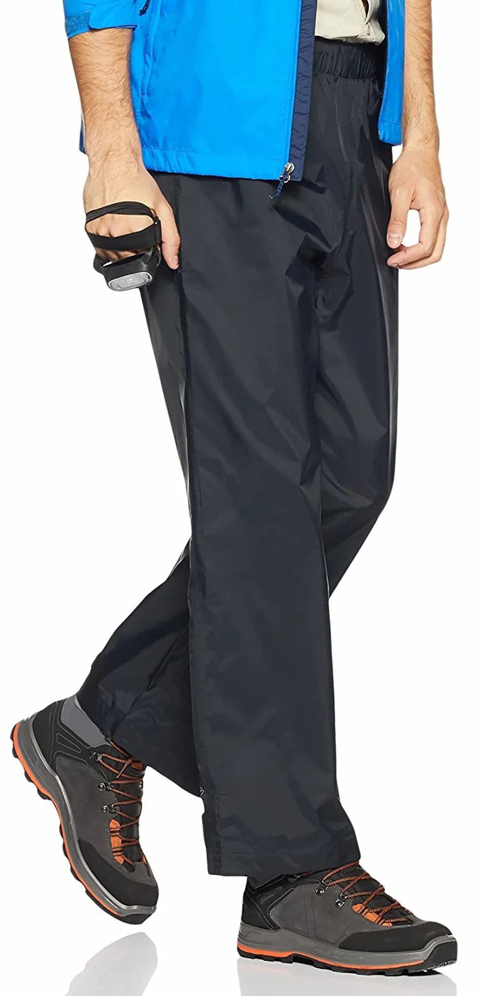 KOUDYEN Pantalon Pluie Homme Imperméable Pantalon Randonnee Marche Moto Outdoor pour Ski Cyclisme Randonnée Noir Foncé L