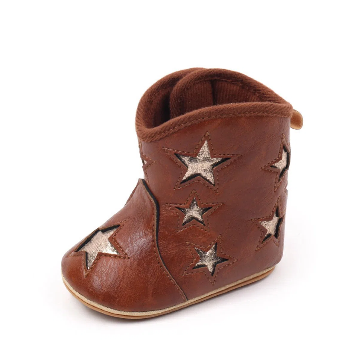 Generisch 2026 Bottes western Bottes de cowboy Bottines Semelle souple Chaussures de crèche antidérapantes pour bébé tout-petit fille garçon nouveau-né