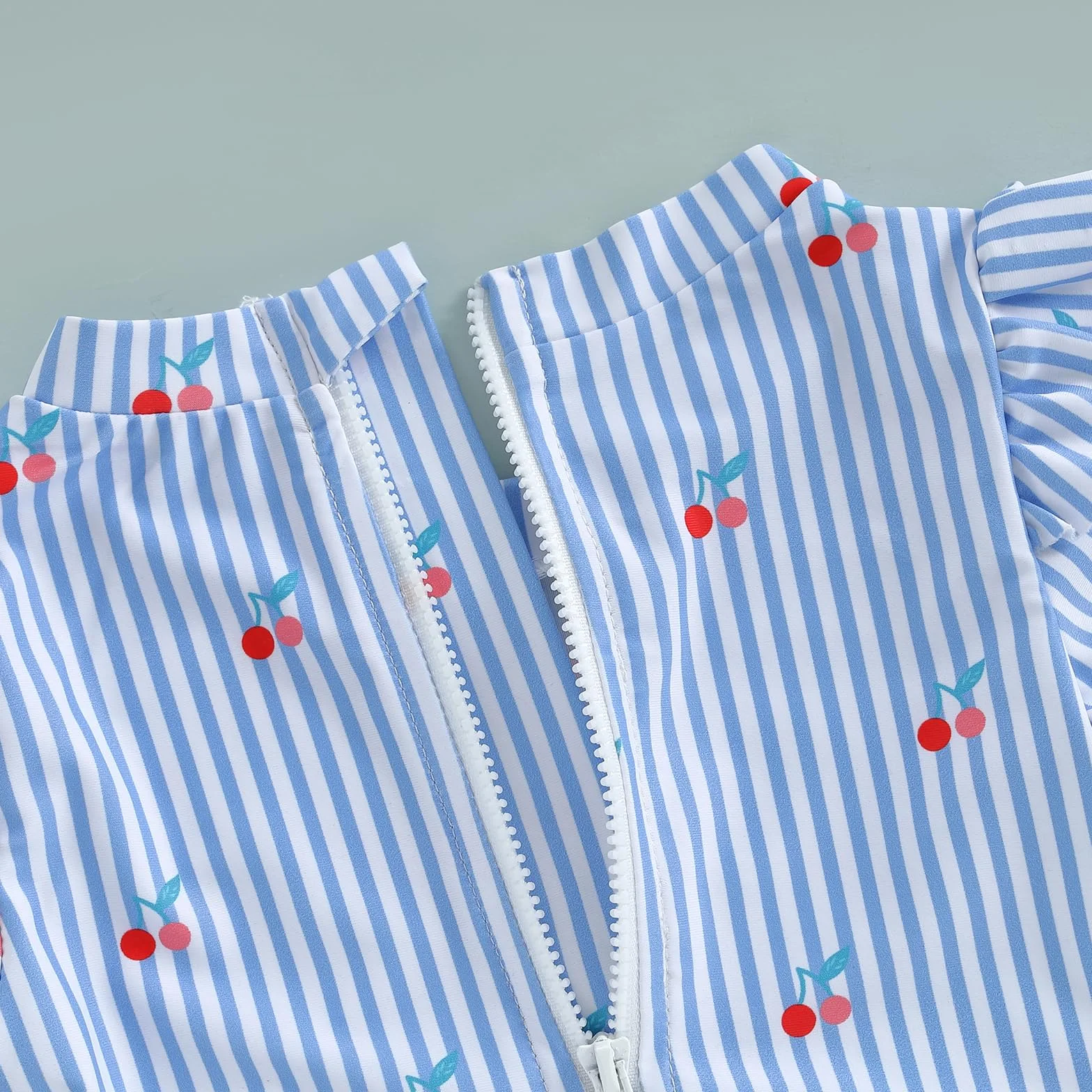 Maillot de Bain 2Pcs Bébé Fille Imprimé Ensemble Maillots de Bain à Manches Longues Mailllots Une Pièce avec Chapeau Tenue Maillots 3 Mois-3 Ans