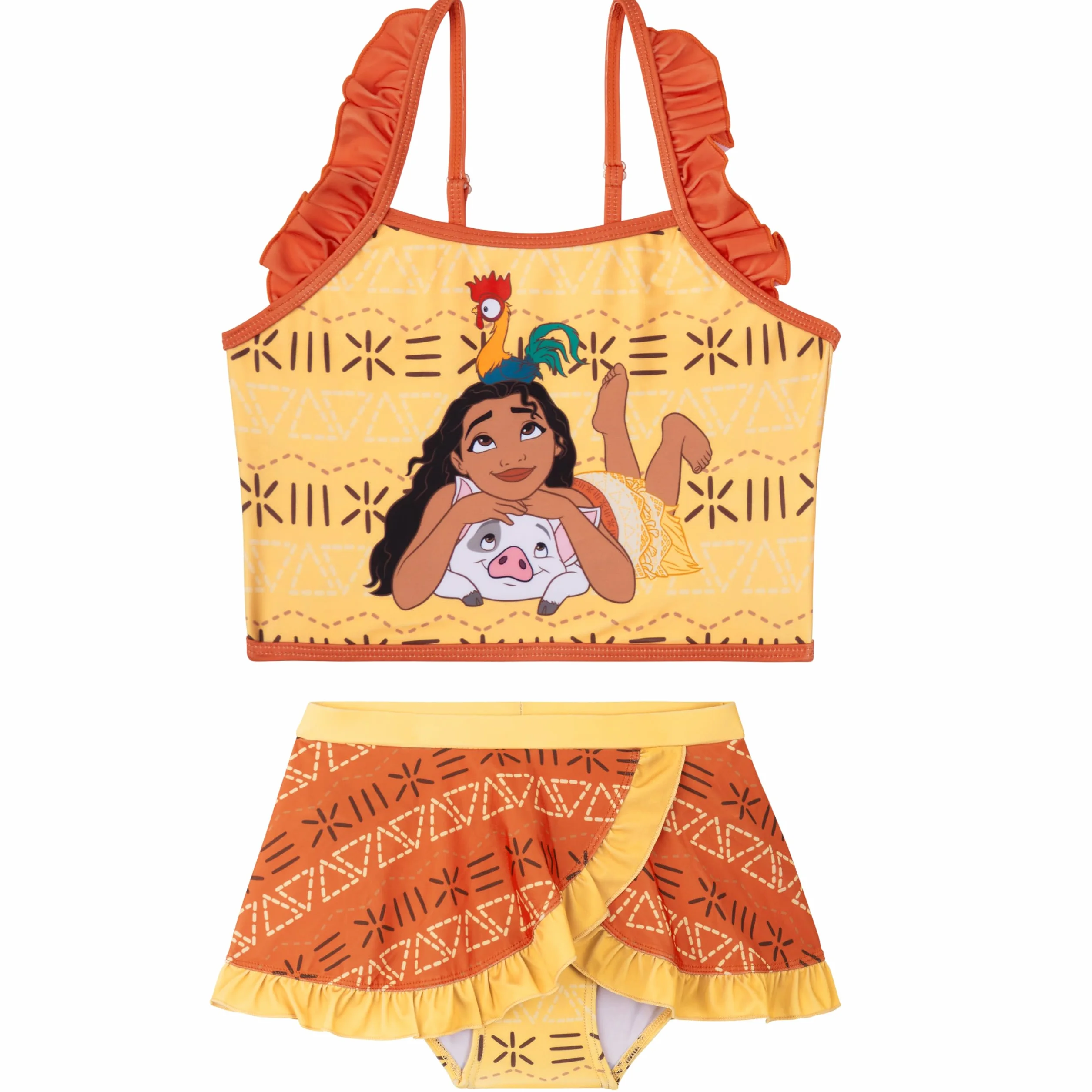 Disney Reine des Neiges | Vaiana | La Petite Sirene Maillot de Bain Fille, Maillot de Bain 2 Pieces avec Haut et Jupe Courte, Ete Cadeau Fille
